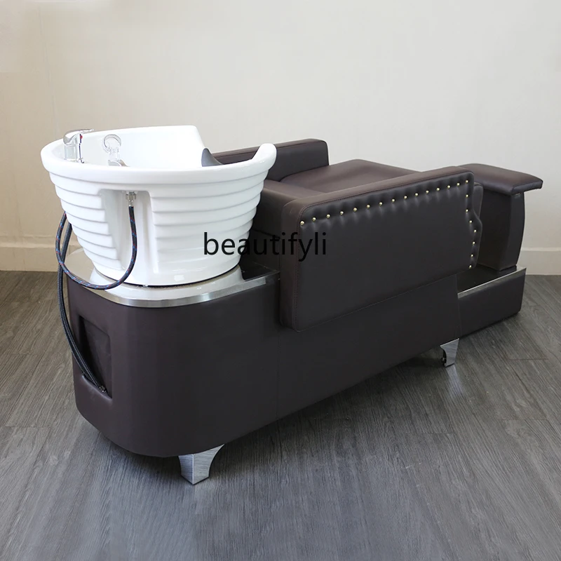 Кресло-шампунь из массива дерева в стиле ретро