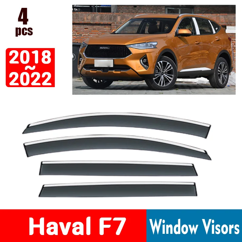 FOR Haval F7 2018-2022 Window Visors Rain Guard Windows Rain Cover Deflector Awning Shield Vent Guard Shade Cover Trim