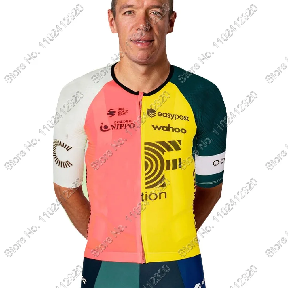 Nippo Cycling Jersey Team 2023 Set Men Pink Cycling Clothing Road Bike Shirts Suit Bicycle Bib Shorts MTB Ropa Maillot