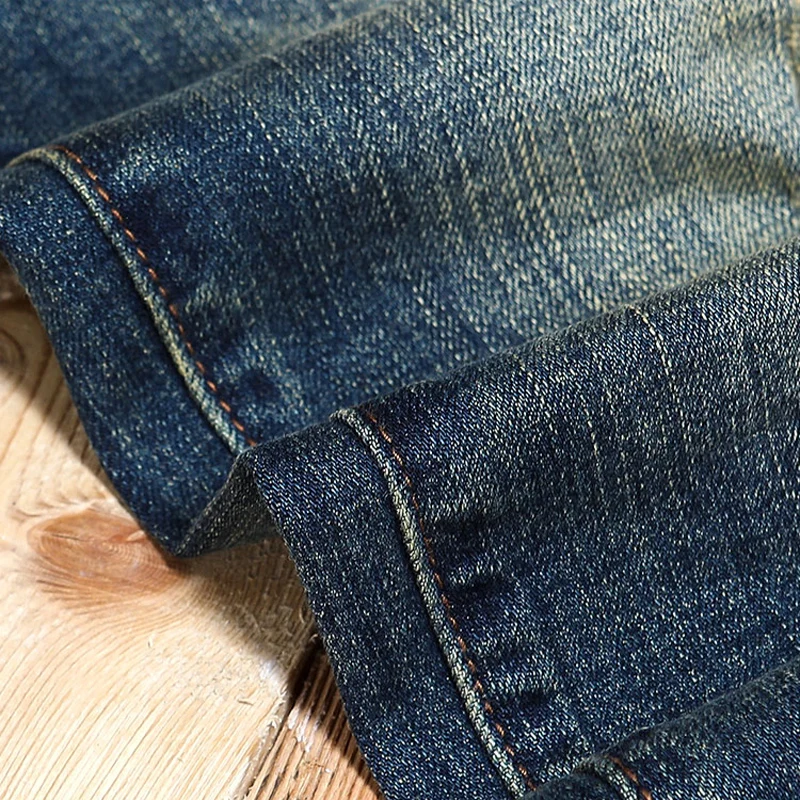 Italian Style Fashion Men Jeans Retro Blue Elastic Slim Fit Ripped Jeans Men Trousers Vintage Designer Casual Denim Pants Hombre