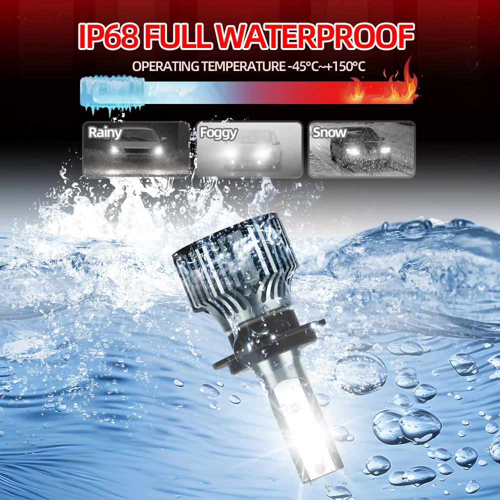 2 шт. лампы для автомобильных фар H4 H7 H1 H11 H8 H9 9005 9006 9008 HB4 6000K 3570 CSP 60 Вт лм