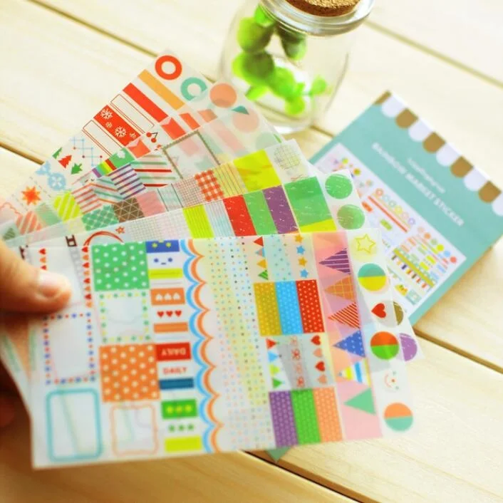 

6 листов наклеек для дневника leaffei