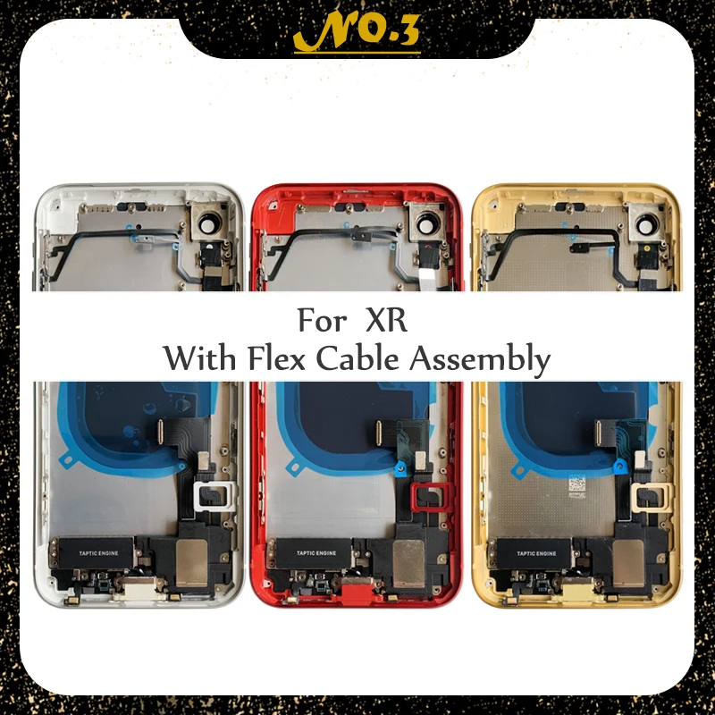 

Full Back Cover For iphone XR X Housing Battery Door Middle Chassis Frame Housings Assembly Door Rear with Flex Cable Assembly