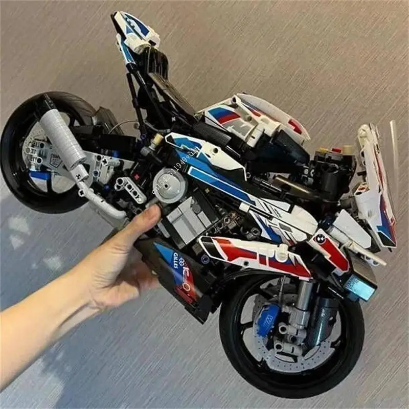 

New Motorcycle Model M 1000Rr High-Tech 42130 Building Block Speed Motorbike Bricks Educational Toys Vehicles Models 1920 Pellet