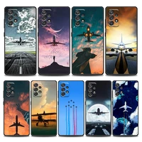 aircraft plane airplane phone case for samsung a01 a02 a03s a11 a12 a21s a32 a41 a72 a52s 5g a91 soft silicone