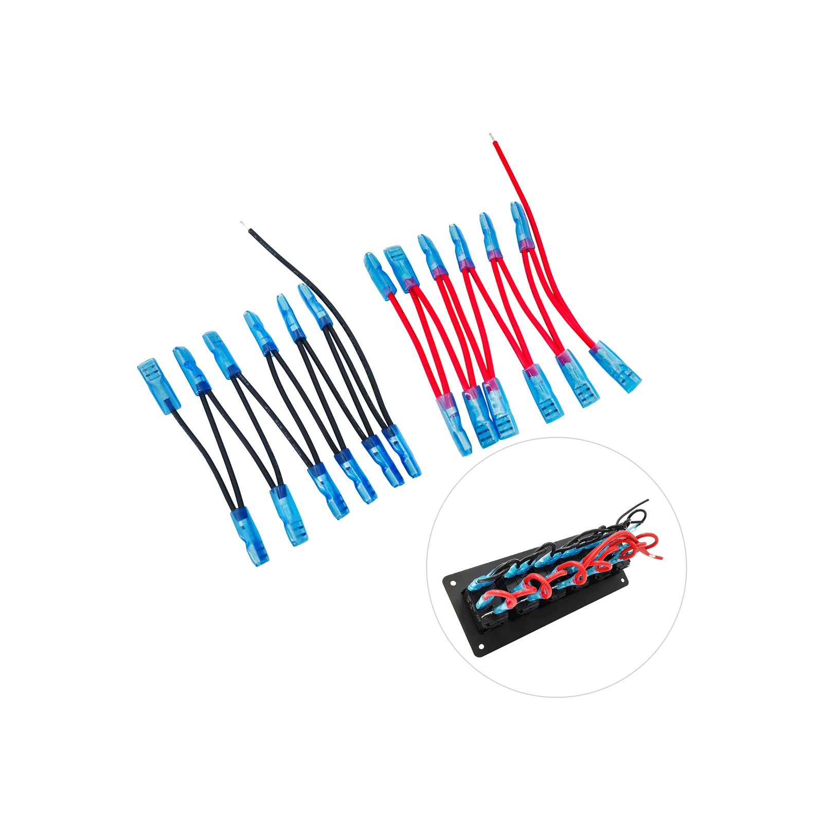 

Жгут проводов-перемычек, мостовые кабели, гнездовой клеммный разъем для 1/2/3/4/5/6/7/8 Gang, панель кулисного переключателя, проводка автомобиля, лодки, квадроцикла