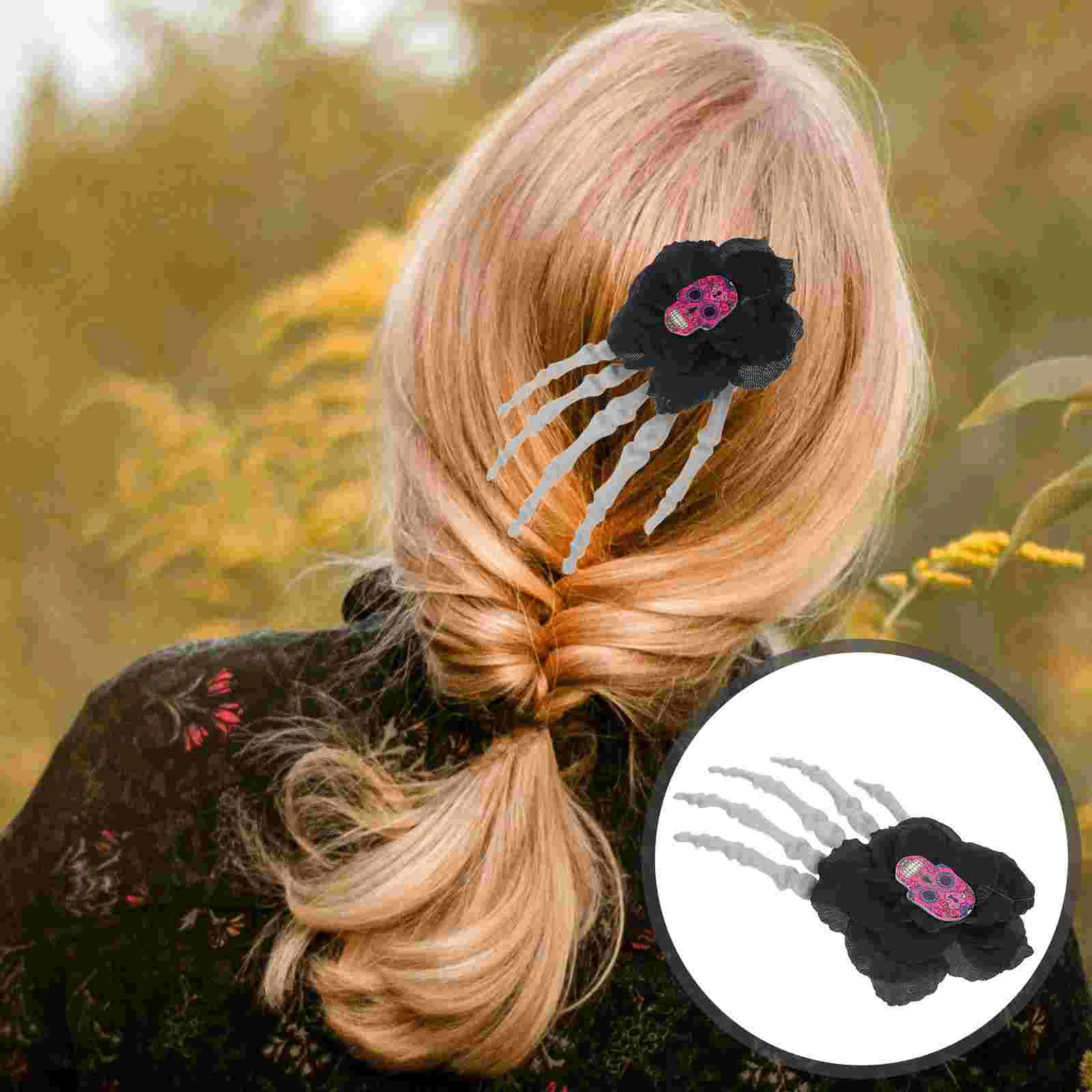 

Goth Hair Accessories Clip Womens Halloween Hand Clips Barrettes