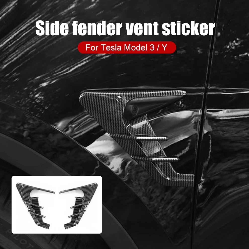 

1Pair Car Side Fender Vents Turn Signal Cover ABS Side Camera Indicator Protection Cover for Tesla Model 3(21-22) Model Y(20-22)