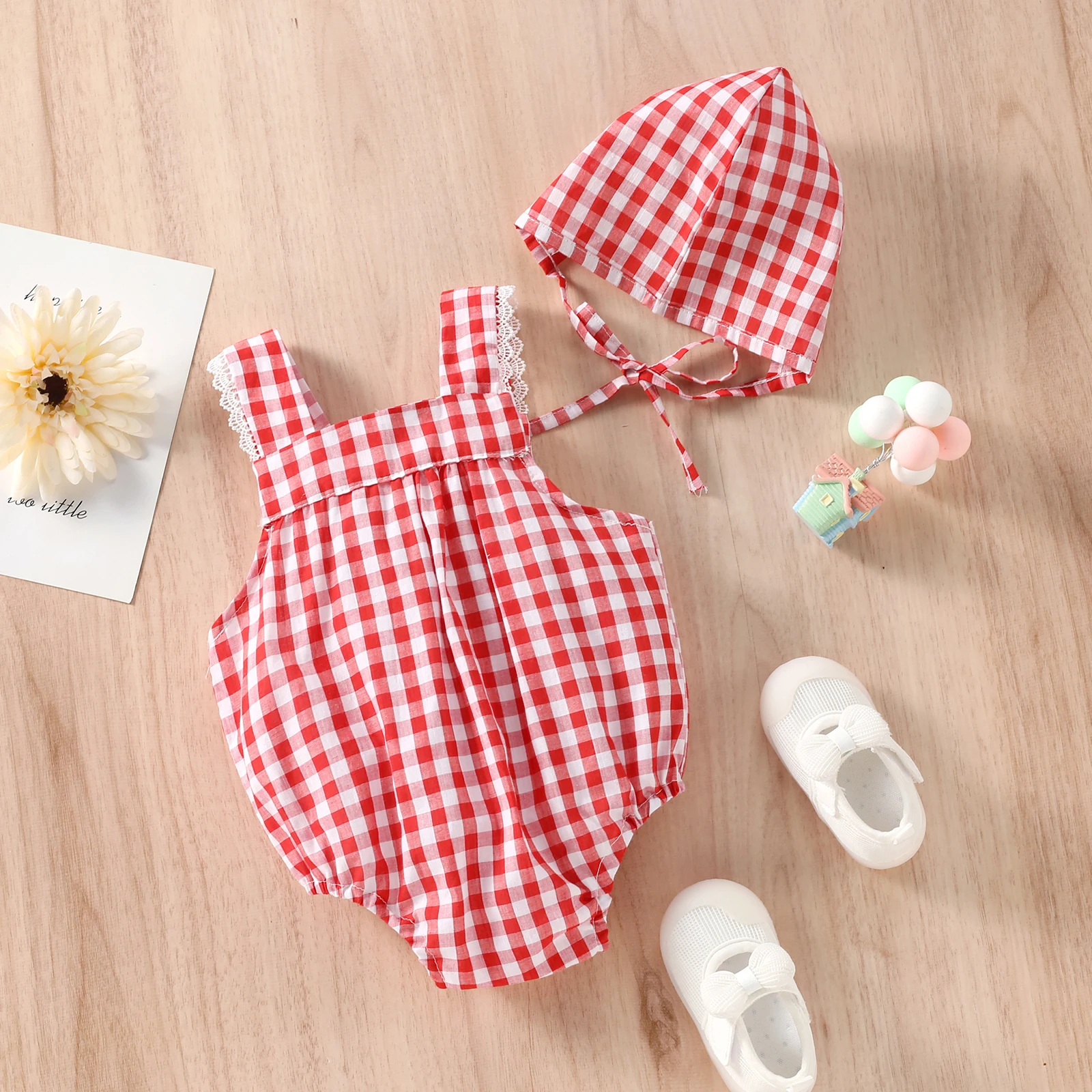 Комплект одежды из двух предметов для маленьких девочек комбинезон без рукавов с