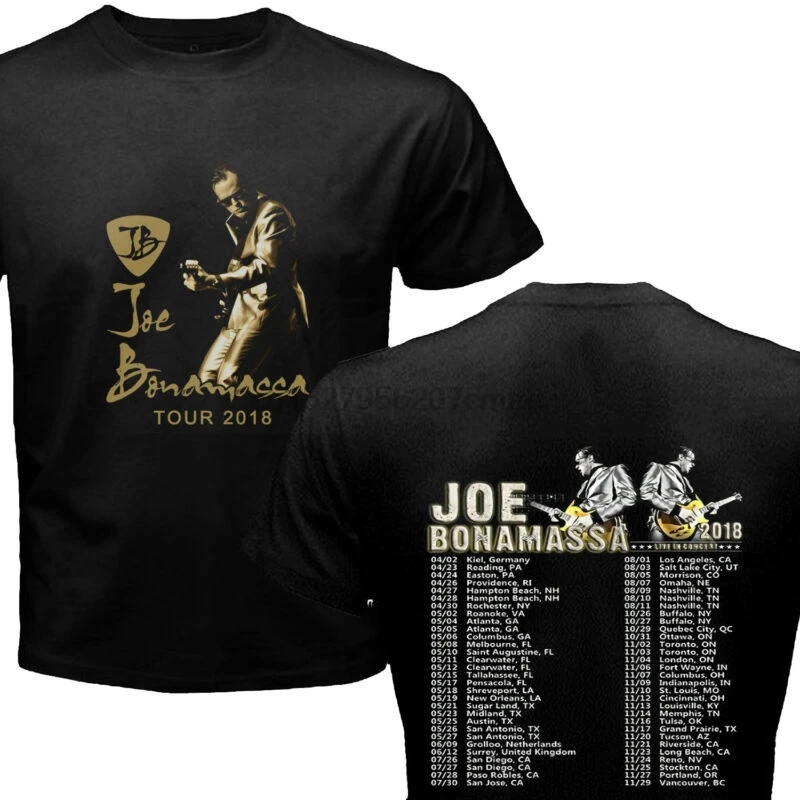 NEW JOE BONAMASSA TOUR DATES 2018 черная рубашка фоторазмер ST |