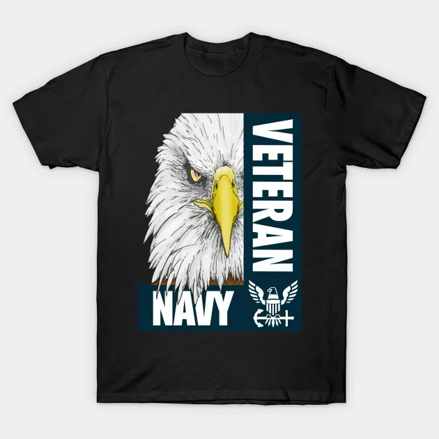 

Classic Bald Eagle Navy Proud Veteran T-Shirt 100% Cotton O-Neck Summer Short Sleeve Casual Mens T-shirt Size S-3XL