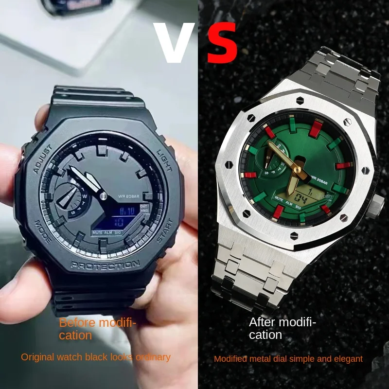 Циферблат с металлической поверхностью для часов Casio GA2100 GA2110 цвет в ассортименте