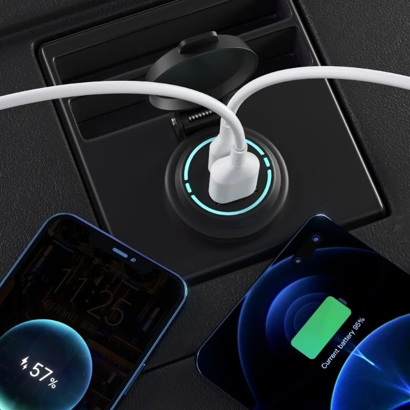 

12 В-24 в USB Тип C PD + QC3.0 двойное автомобильное зарядное устройство адаптер 2 порта розетка питания