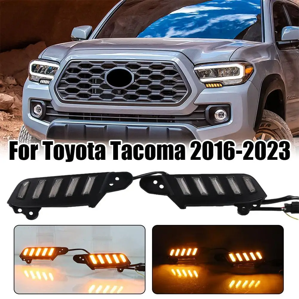 

Pickup DRL LED Daytime Running Light White Yellow Light Improves Fog Visibility For Toyota 2016-2023