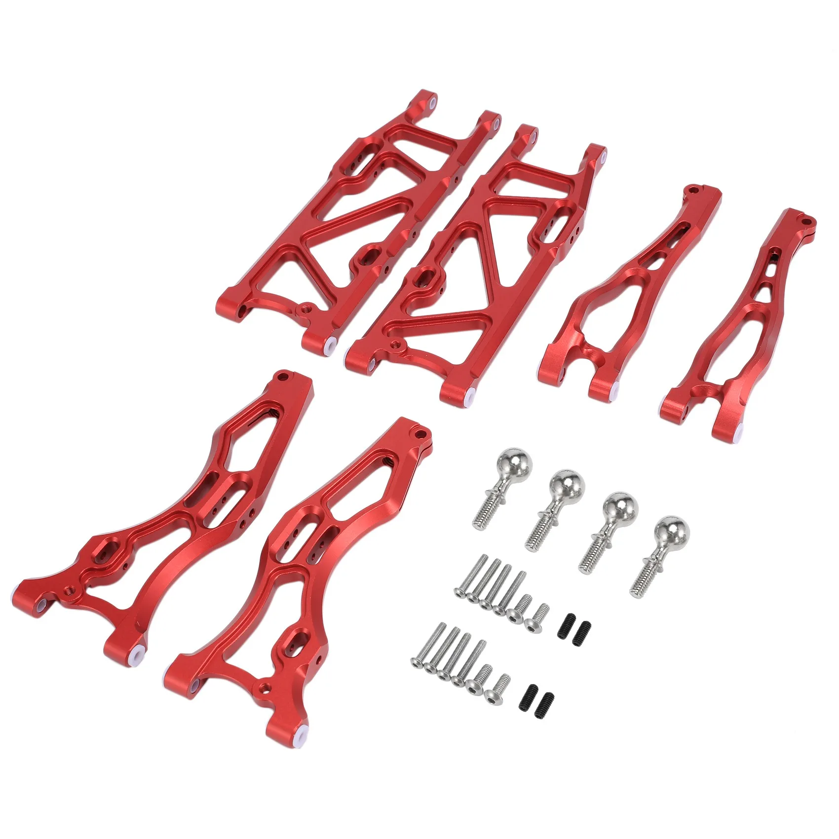 

6Pcs Metal Front & Rear Suspension Arm Set for ARRMA 1/8 KRATON Notorious Outcast Talion RC Car Upgrade Parts,Red
