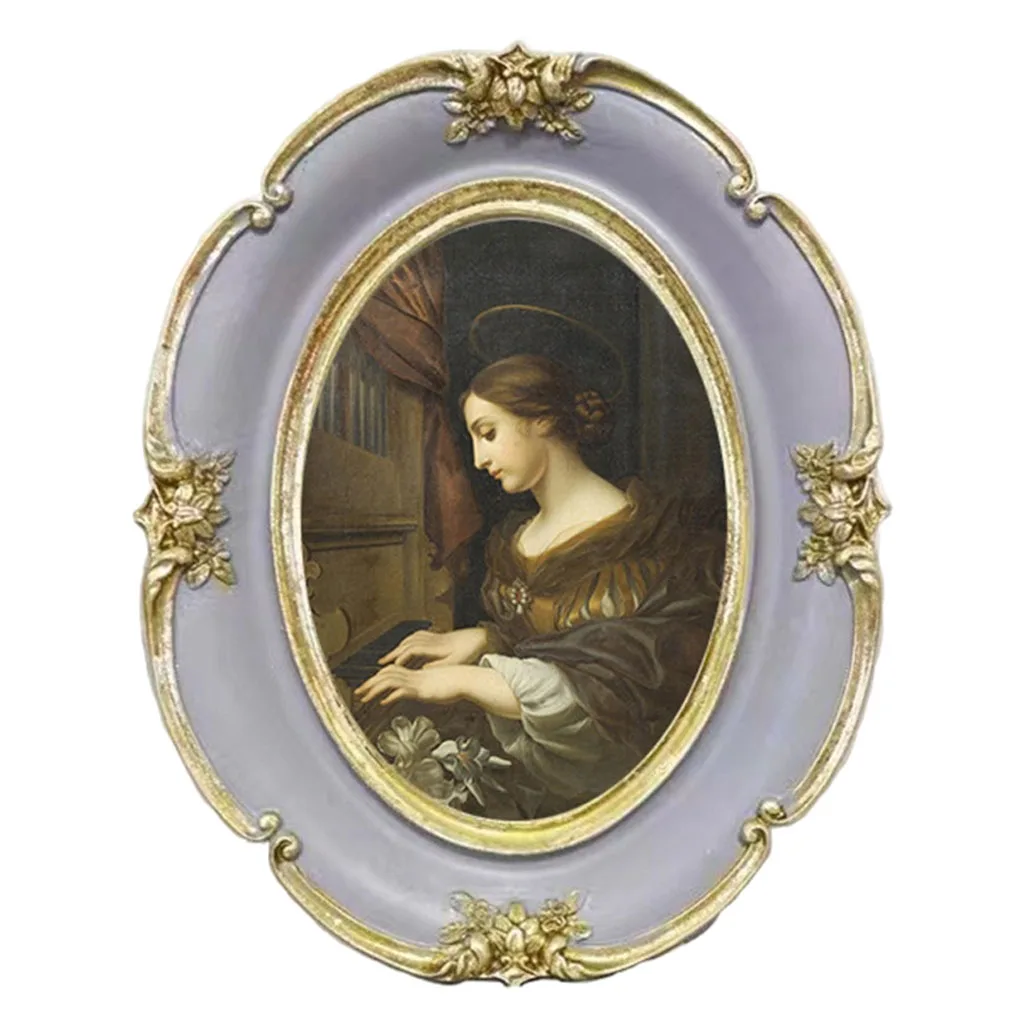 Винтажная овальная фоторамка в стиле барокко античное украшение для стола из