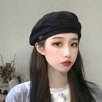 beret female thin summer black ins octagonal hat net red korean version japanese british retro painter hat female haten