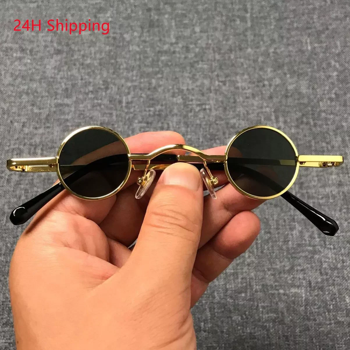 

New in 2022 new punk round sunglasses retro sunglasses for men and women ultra small frame hip hop style Ins fashion Dropshippin