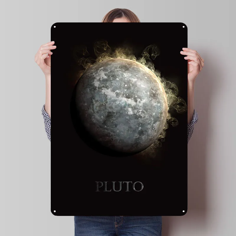 Плакат Плутон космический металлический знак современное украшение для дома