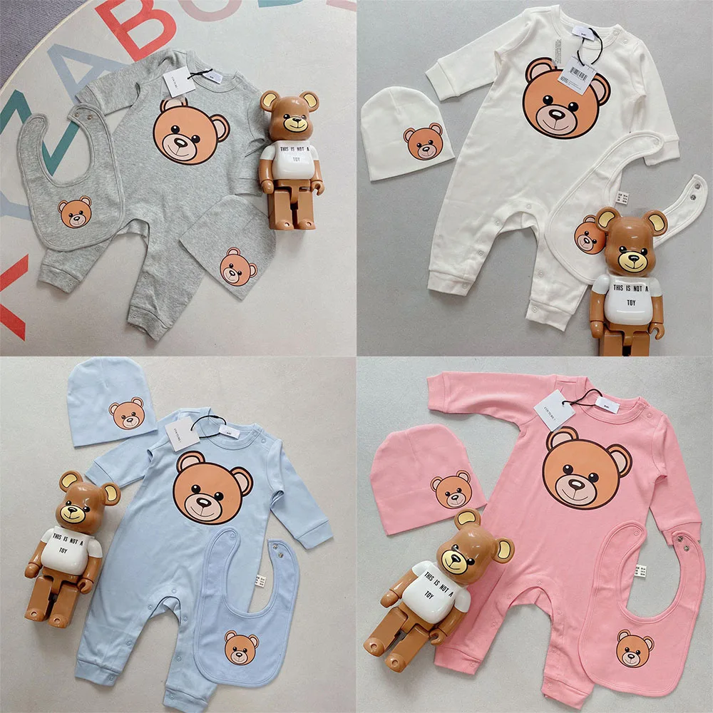 

Spring Winter Newborn Baby Girl and Boys Designer Brand Clothes Infant Jumpsuits Long Sleeve Children Chirstmas Rompers 3pcs Set