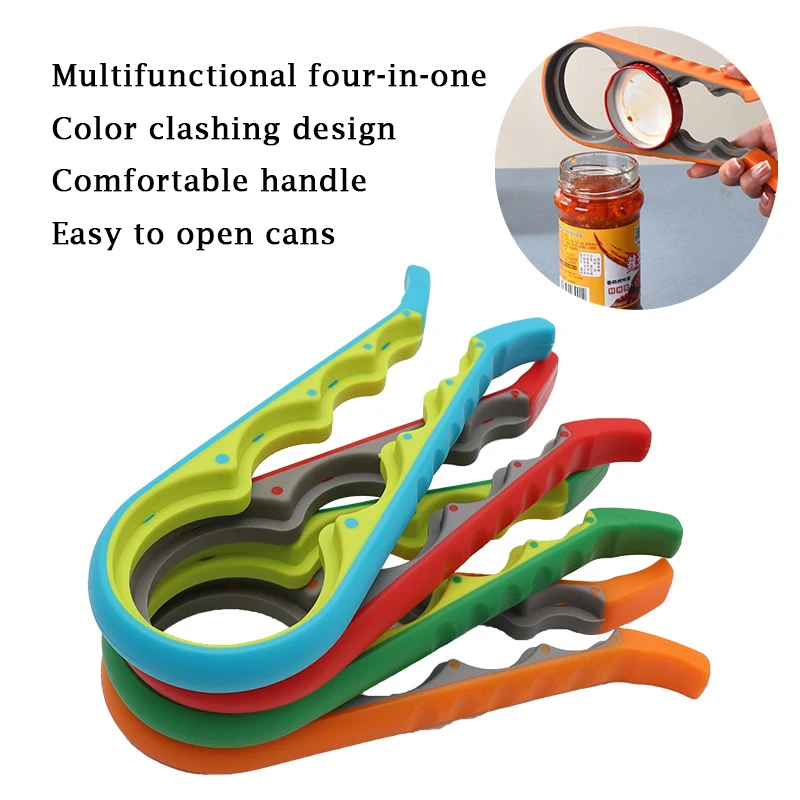 

16Pcs Multi-functional Four-in-one Bottle Opener Plastic Lid Twister Four-position Can Opener Non-slip Screw Bottle Cap Device