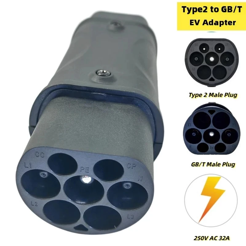 

32A Three-phase EV Adapter GBT to Type 2 Charging to GB/T Cars Socket and Another Side to Type2 Female EV Plug 10 pieces