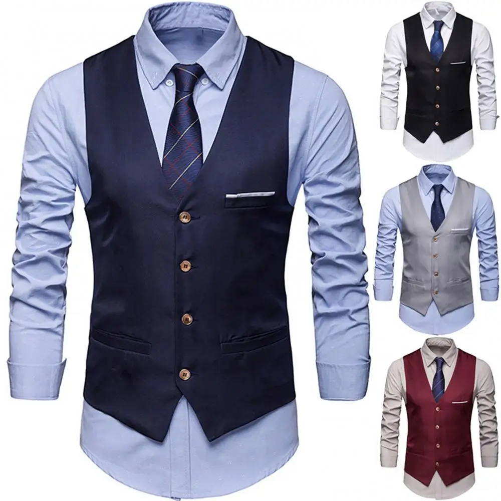 

2023 New Arrival Dress Vests For Men Slim Fit Mens Suit Vest Male Waistcoat Gilet Homme Casual Sleeveless Formal Business Jacket