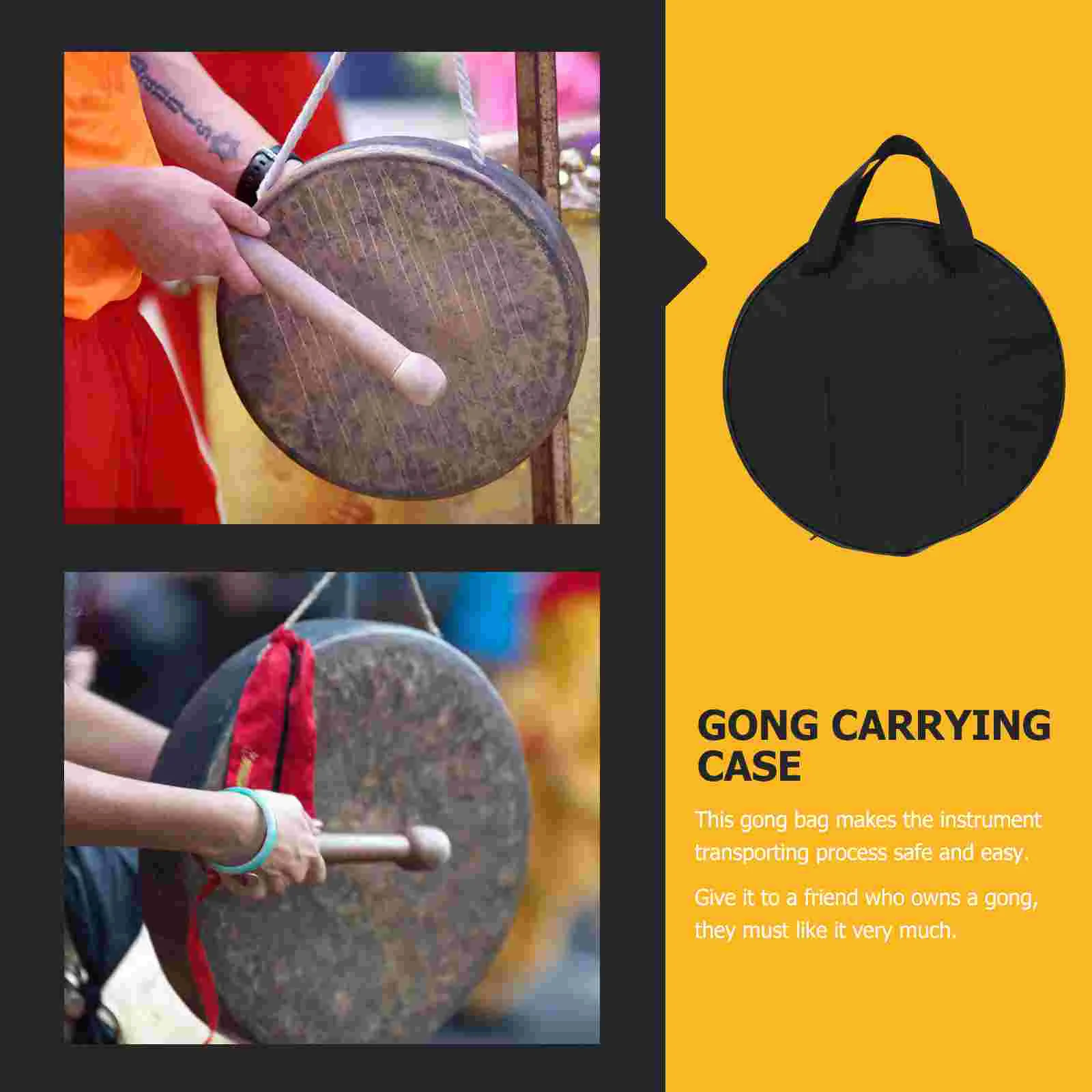 Gong Bag Cymbal Storage Waterproof Backpack Organizer Traveling Protective Practice Mat Carrying Case enlarge