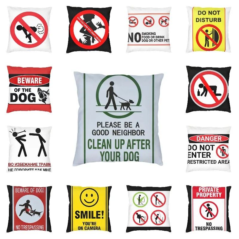 

Clean Up After Your Pets Cushion Cover Double Side Print Be A Good Neighbor Sign Throw Pillow Case for Car Pillowcase Decoration