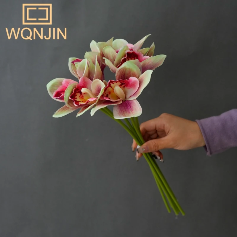 

Искусственные орхидеи WQNJIN, шелковые, 6 головок