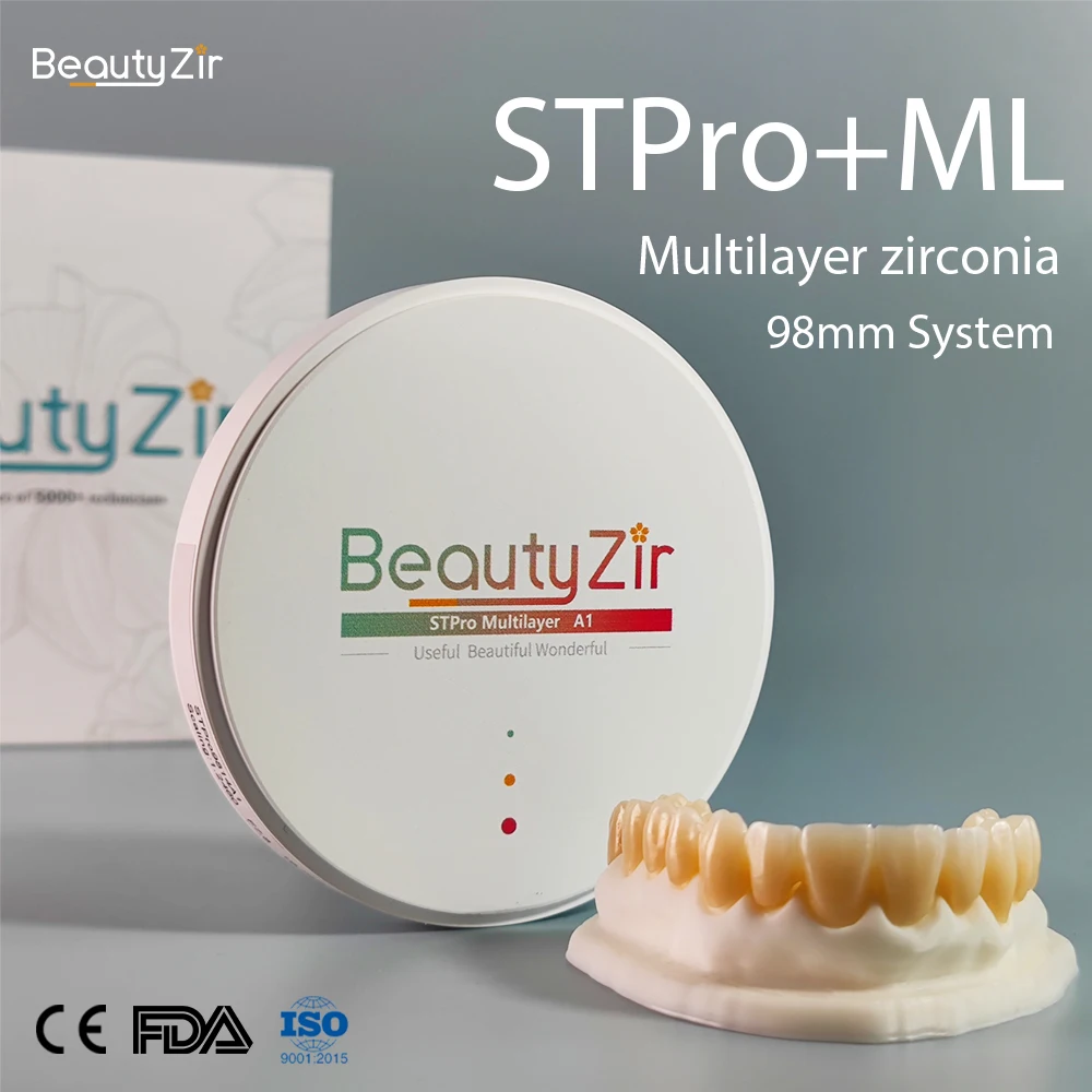 STPro Multilayer Dental Zirconia 98mm Super Translucency Dental Zirconia Discs