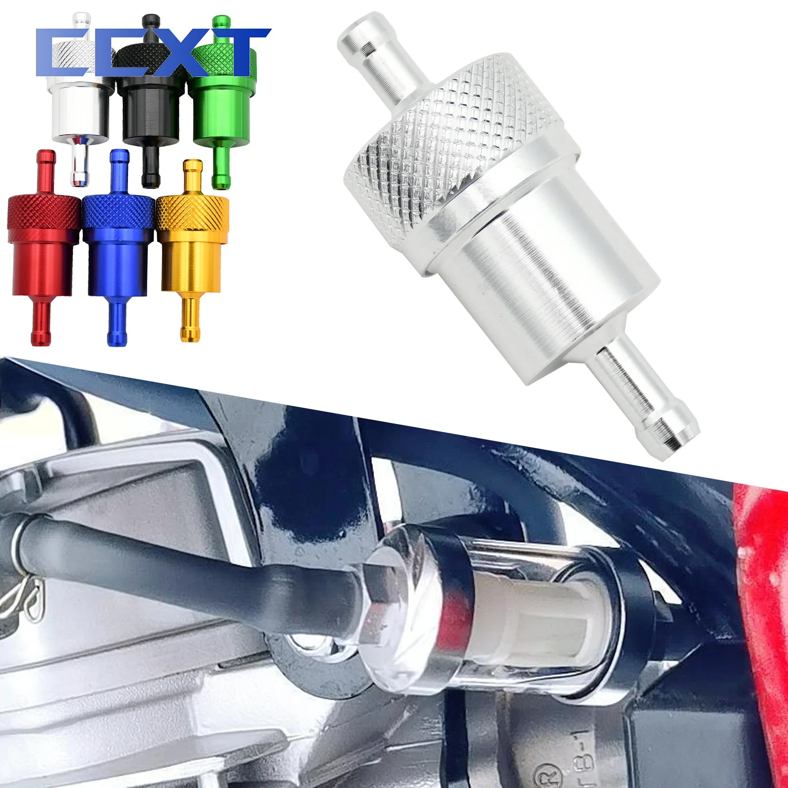 

6mm Motorcycle Copper Core Gasoline Fuel Oil Filter Petrol Inline Filter Inline Fuel Filter For Honda KTM Suzuki Universal parts