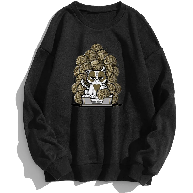 

Yarn Cat Sweatshirts For Men Sweatshirt Pullover Hoodie Trapstar Crewneck Spring Autumn Pullovers Jumper Hoodies Korean Style