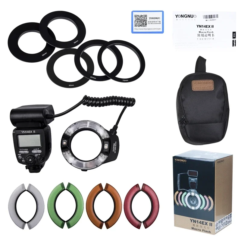 Вспышка Yongnuo YN14EX II Speedlite с макро-кольцевым светодиодным освещением MTTL для объективов Canon и Sony DSLR, для цифровых камер и фонарей. (art.: 3920dce9424ff) - 3920dce9424ff