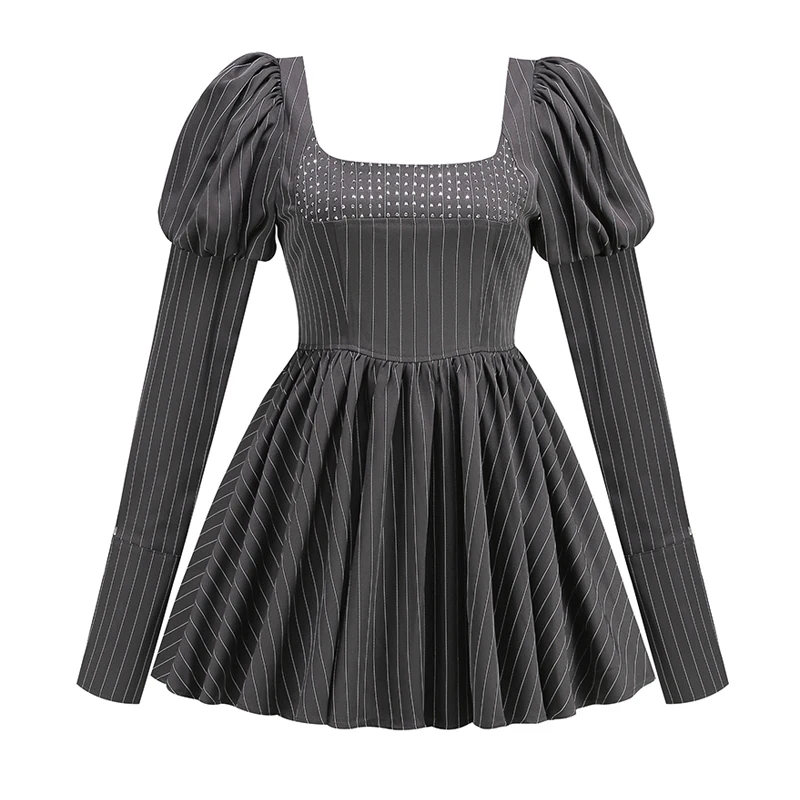 Новинка 2024 модное женское сексуальное платье MSMUSI в полоску с блестками и