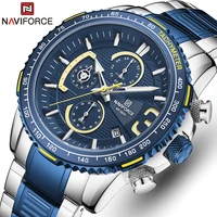 naviforce luxury watch for men quartz chronograph sport waterproof man watches military fashion stainless steel wristwatch clock