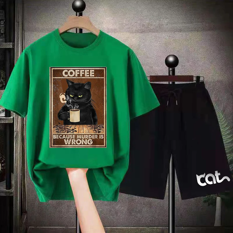 Murder Is Wrong Jogging Running Sports Outfit Pure Cotton Tracksuittwo Piece Set Man Sweat Suit Set New in Men's Sets