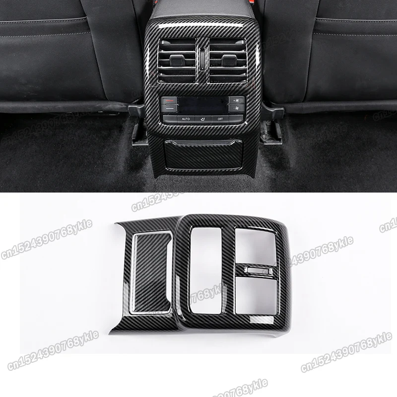 

carbon fiber car armrest rear vent trims decoration for volkswagen passat B8 2016 2017 2018 2019 variant gt 2020 2021 anti-kick