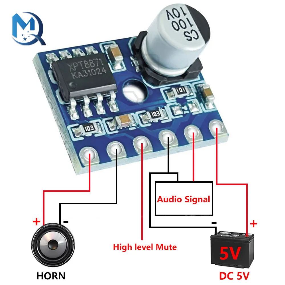 5128 Amplifier Board 5W Class D Digital Amplifier Board Mono Audio Module Low Distortion VS88715V
