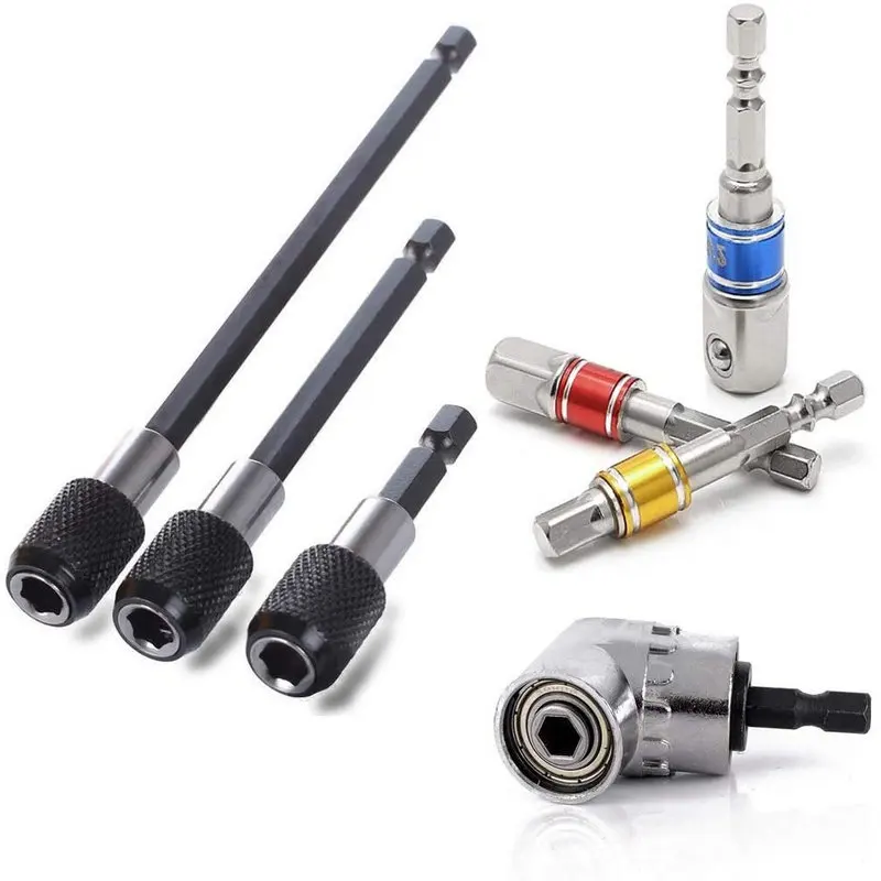 

3 шт. ударная головка квадратная гайка отвертка 3 шт. 1/4 "шестигранный хвостовик держатель отвертки 1 шт. 1/4" шестигранный 1/4 градусов прямоугол...