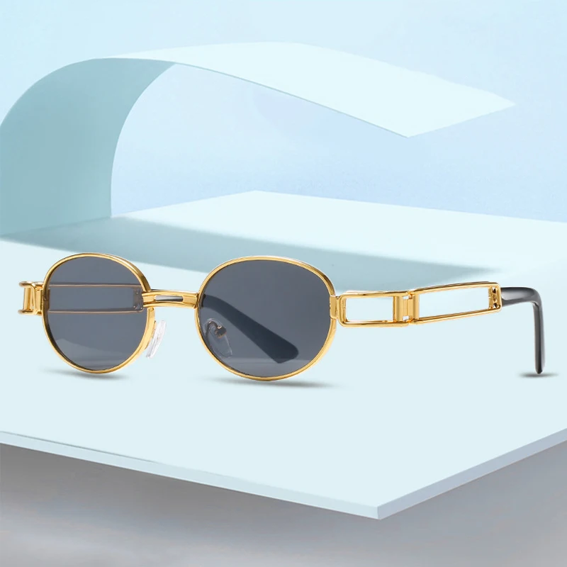 Elbru металлические солнцезащитные очки в стиле панк Европейская и американская мода уличные фотографии для мужчин и женщин ретро солнцезащи...