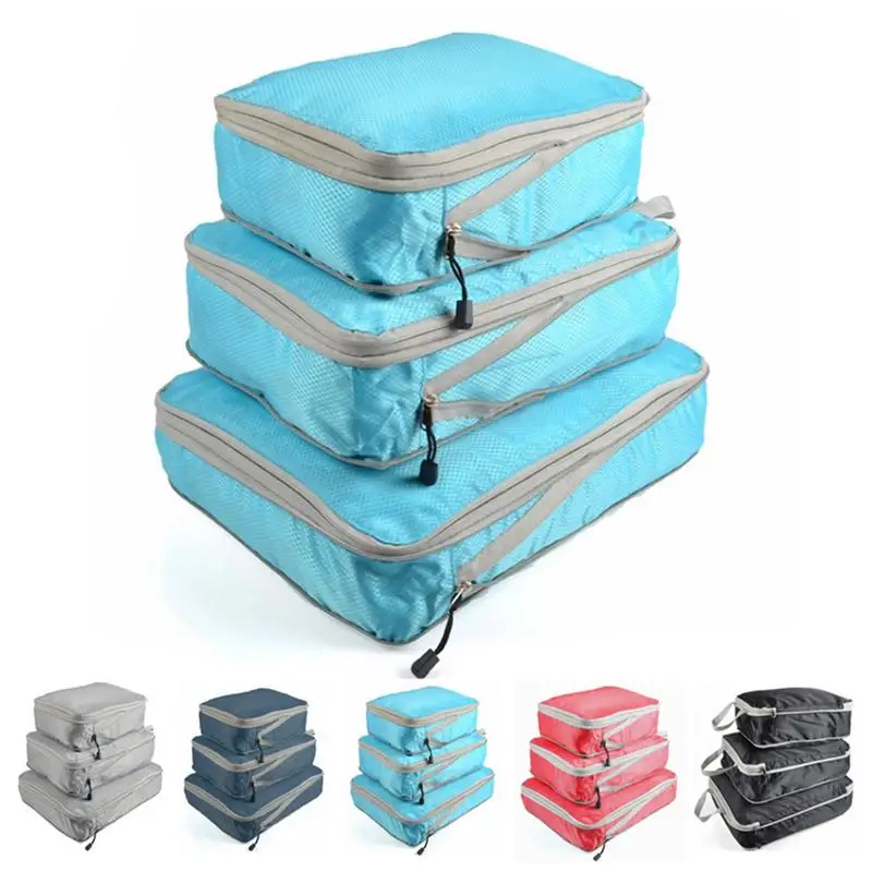 

3Pcs Large Capacity Waterproof Travel Storage Bag Multi-functional Packing Cubes Portable Lightweight Foldable Suitcase Organize