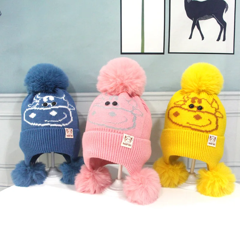 

high quality winter girl boy child warm hat