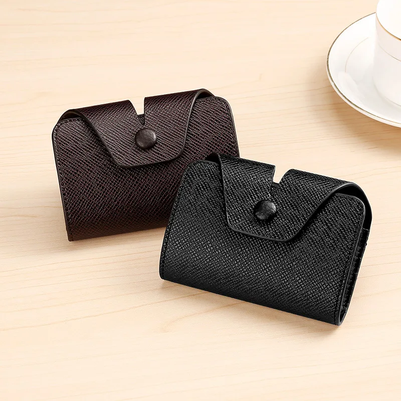 Business Men Credit Card Holder Saffiano Leather Cards Case Wallet For Credit ID Bank Card Coin Bag