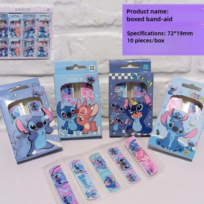 Фото 10 шт. Disney Stitch Band Aid мультфильм аниме милые раны кровоостанавливающие пластыри водостойкие гемостазные бинты экстренные товары для дома №1