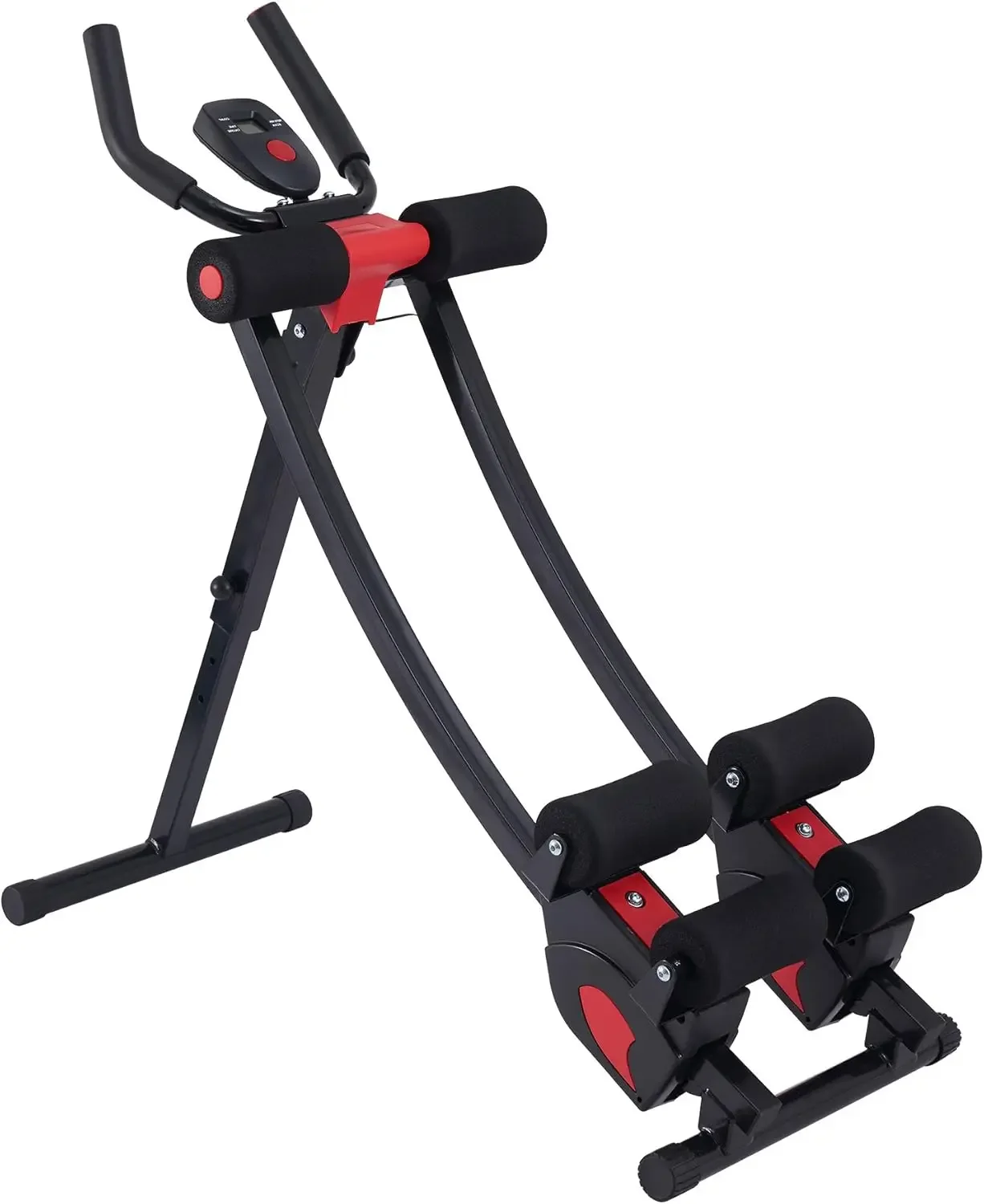 Ab Machine for Home Gym Core Strength Training Equipment Fitness Crunch Coaster with 4 Intensities and Digit