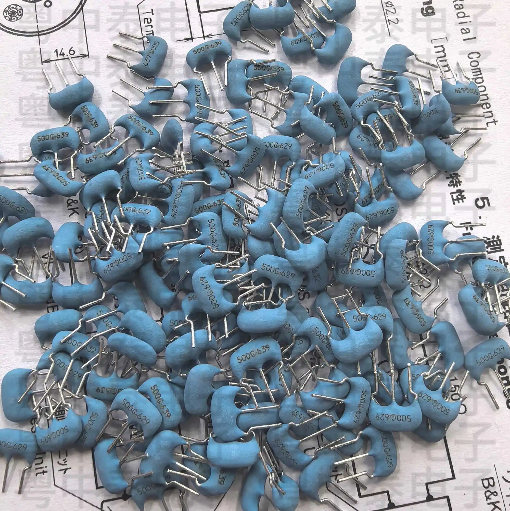 100 шт./Встроенные керамические стразы 5 00 МГц 3 фута керамическая вибрация