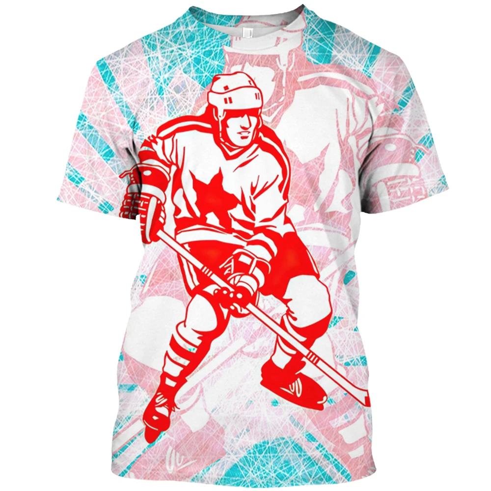 

Popular Sports Hockey Tshirt 3D Print Men Women Unisex T-Shirt Summer Harajuku T Shirts Casual Fashion Quick Dry Clothes Tees