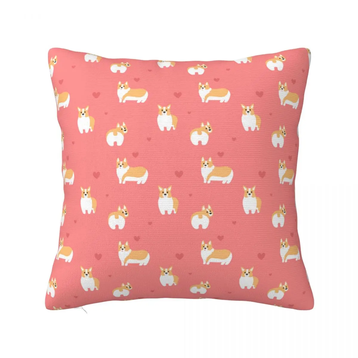 

Corgi Love Pink Pillowcase Printed Polyester Cushion Cover Decorations Animal Pillow Case Cover Home Drop Shipping 45X45cm
