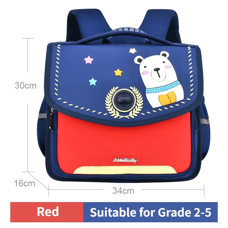 High-capacity Grade 2-5 Children Cartoon Elk Bear Horizontal British Style Schoolbag New Primary Girl Boy Fashion Cute Backpacks